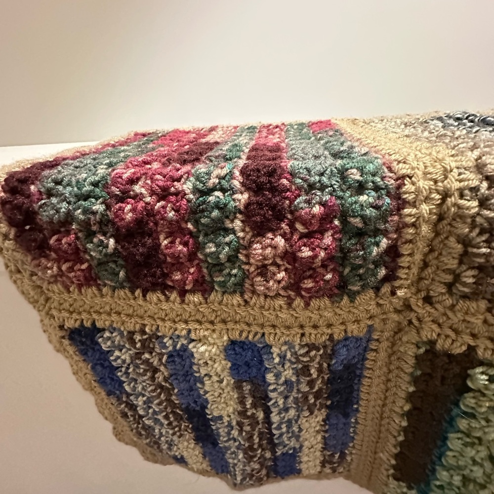 New, unused Handmade Crocheted Patchwork Throw Blanket - Picture 7 of 13